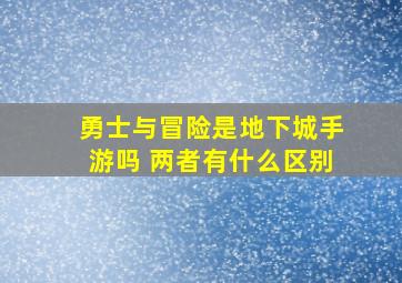 勇士与冒险是地下城手游吗 两者有什么区别